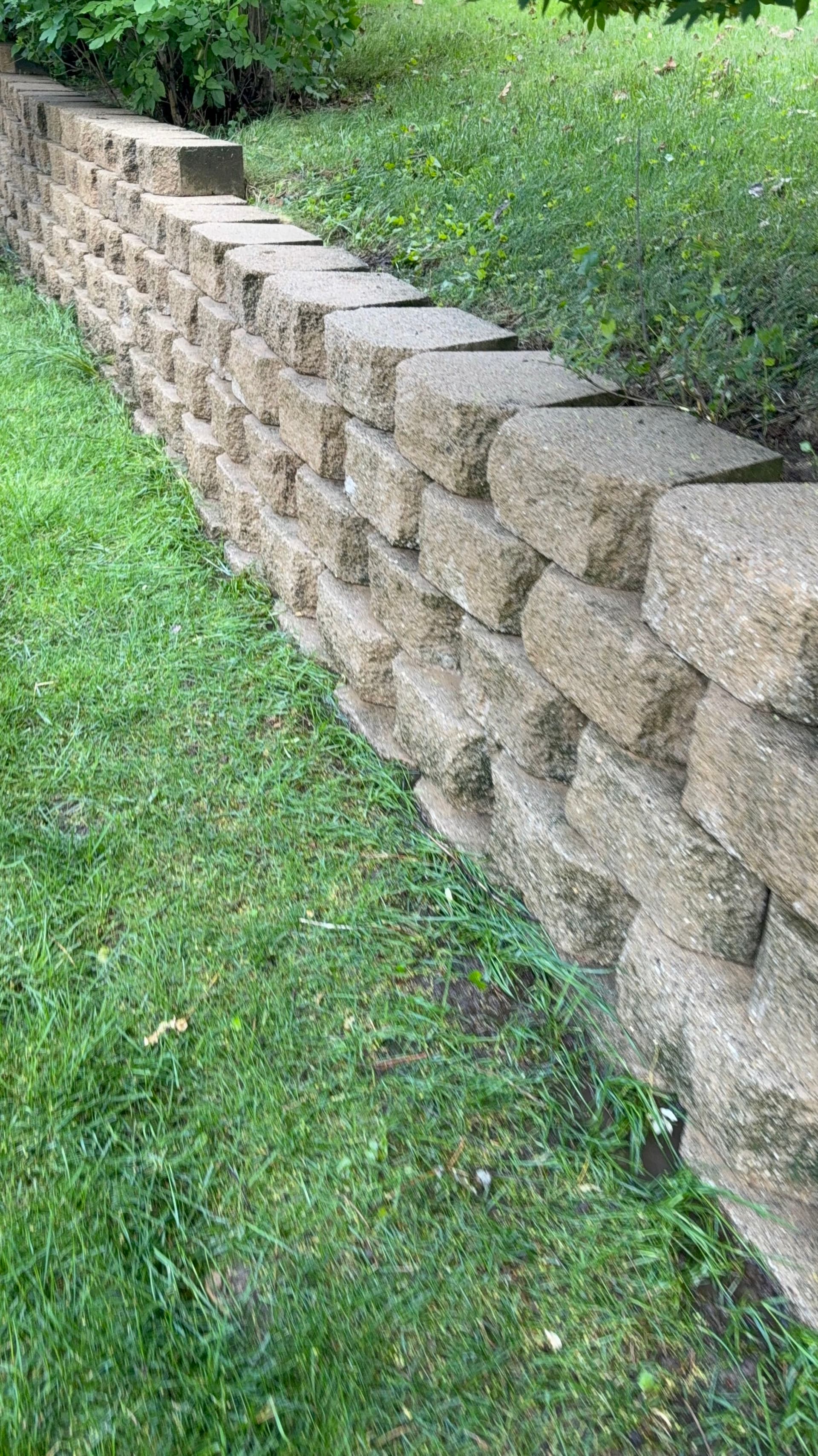Gallery photos for Stone Retaining Wall Cleaned From Mossy Green to Like-New: Image #3